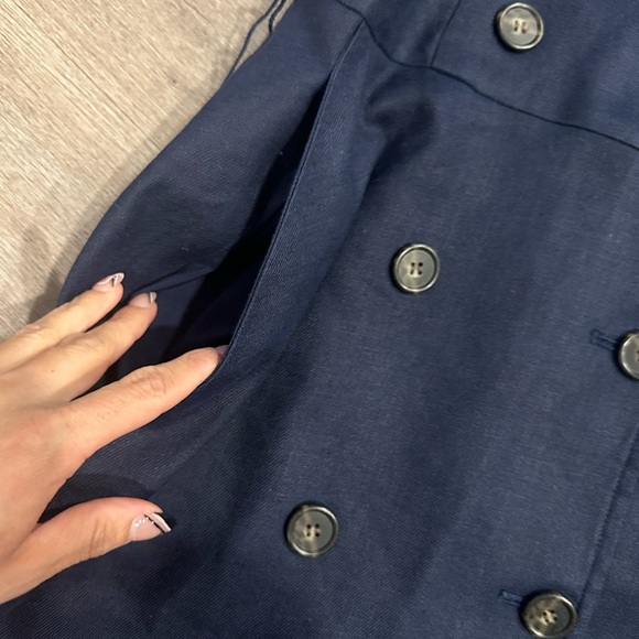 Navy Double-Breasted Sleeveless Dress - Picture 4 of 4